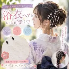 パールビーズヘアクリップ 2個セット 髪飾り 帯飾りにも使える アレンジアイテム