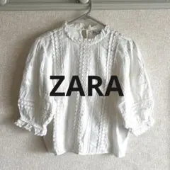 ZARA レースブラウス　半袖　xs