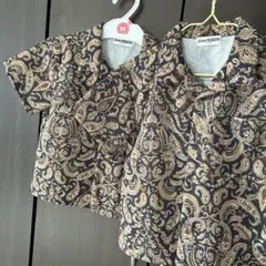 ペイズリー柄半袖シャツセット 90・100 リンクコーデ　お揃い