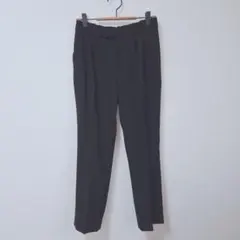 M7days ブラック プリーツ スリムフィットパンツ レディース S