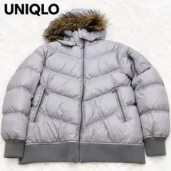 00s UNIQLOユニクロ Y2K ファー付きプレミアムダウンジャケット XL