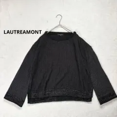 【ロートレアモン】M 長袖ニットセーター　ブラック　　レディートップス