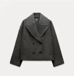 新品タグ付きZARA ダークグレー ピーコート Sサイズ