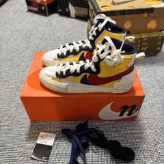NIKE sacai BLAZER MID YELLOW NAVY