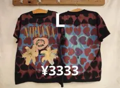 NIRVANA ハート柄 Tシャツ Lサイズ