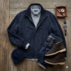 ☆短丈シルエット☆ブルゾン ヴィンテージ y2k 90s スエード ネイビー M