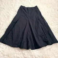 【完売品】 ユニクロU コットンツイルフレアスカート ロング丈 ボリューム 黒