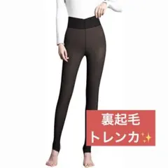 AMOVO 透け感 トレンカ タイツ 裏起毛 厚手 ストッキング風タイツ 極暖