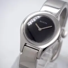 稼働 GUCCI グッチ 腕時計 6700L バングルウォッチ ブラック文字盤