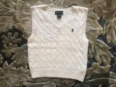 Polo Ralph Lauren ホワイト　ケーブルニットベスト 3T