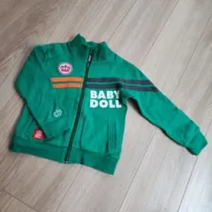 BABY DOLL グリーン ジップアップパーカー 110