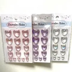 デコレーションシール　ハート　ダイソー　３点セット