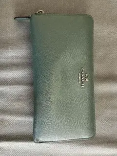 COACH グリーンレザー 長財布