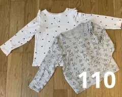 プティマイン　petit main 長袖　カットソー 2枚セット　ハート 花柄