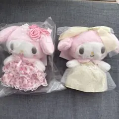 サンリオ レディマイメロディ マスコットホルダー　ピンク&イエロー２点