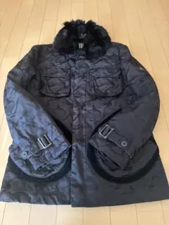 美品　バーバリーブラックレーベル　ラビットファー　迷彩　中綿ブルゾン