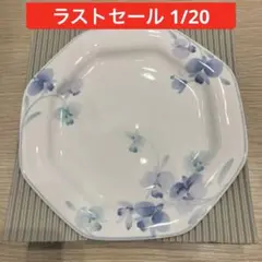 T10102 【未使用品】Noritake 八角形 花柄皿5枚セット