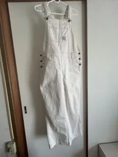 サロペット　オーバーオー　白