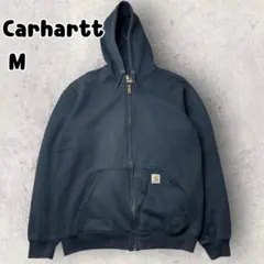 カーハート 裏起毛 フルジップ パーカー フーディー スウェット ネイビー M