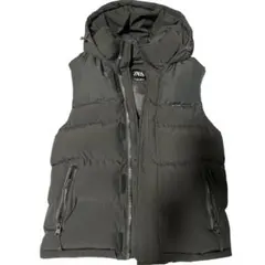 ZARA dnwr. ブラック　ダウンベスト フード付き