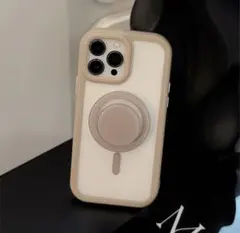 iPhone用クリアケース MagSafe対応 クリアベージュ Luke