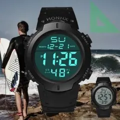 HONHX 腕時計 デジタル腕時計 ダイバーズウォッチ 3気圧防水