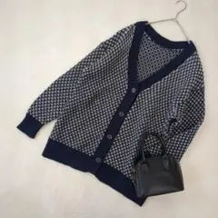 FREAK'S STORE 総柄 オーバーサイズ カーディガン 厚手 きれいめ