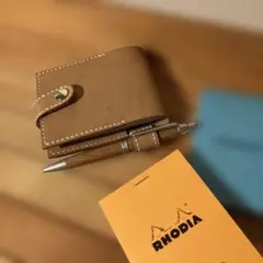 ハンドメイド ロディア(RHODIA) N°11 a7メモパッドカバー　牛ヌメ革のサムネイル