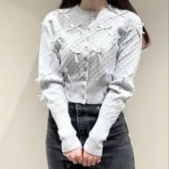 SNIDEL リボンモチーフカーディガン