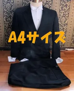 ね1【Ａ４サイズ】メンズブラックフォーマル冠婚葬祭用ダブル礼服上下セット
