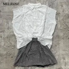 メルローズ【L】ひざ丈ワンピース ギャザードレープ ボーダー ノースリーブ