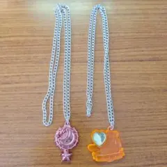 セボンスター　アクリルネックレス2個セット　ピンク　オレンジ