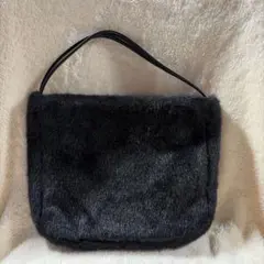 美品✨COMME CA ISM ブラック　ファーバッグ