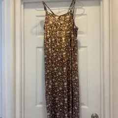 w closet 花柄 キャミワンピース ブラウン