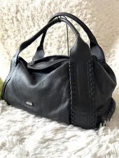 Y2k leather totebag blackbag grunge 本革