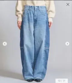BEAUTY&YOUTH カーブパンツ サイドパッチ デニムパンツのサムネイル