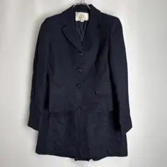 高級✨トッカ AILES ロングコート ネイビー リボン カシミヤ サイズ0 S 