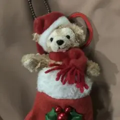 ダッフィー初期クリスマスぬいぐるみバッチ