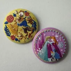 ディズニー　刺繍缶バッジ