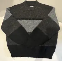 【極美品】MONOMART シャギーニット L相当 グレー×ブラック ゆるだぼ