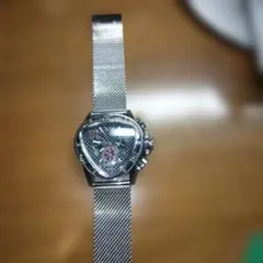 ビッグフェイスメッシュバンド 手巻き時計