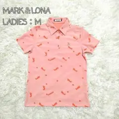 MARK & LONA ピンクのポロシャツ M レディース スカル刺繍のサムネイル