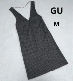 【ジーユー】GU ジャンパーワンピース　M グレー　Vネック