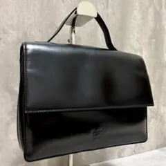 希少美品✨LOEWE アナグラム レザー ハンドバッグ ブラック フォーマル