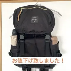 anello ブラックリュック・バックパック　ユニセックス サイズ調整可能　軽量