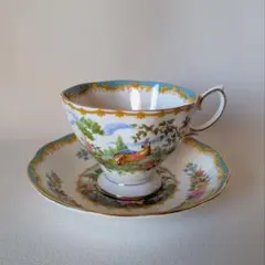 希少】オールドノリタケ ティーカップ＆ソーサー 湖水白鳥紋 薔薇紋 六