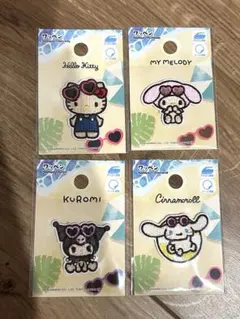 ダイソー 日焼けワッペン サンリオ キティ マイメロ クロミ シナモン4点セット