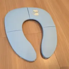 折りたたみ式 補助便座 猫柄 ライトブルー