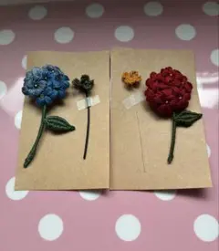 ハンドメイド　お花刺繍ブローチ2点　未使用