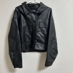 DayCloset ブラック フェイクレザー ジャケット 韓国系